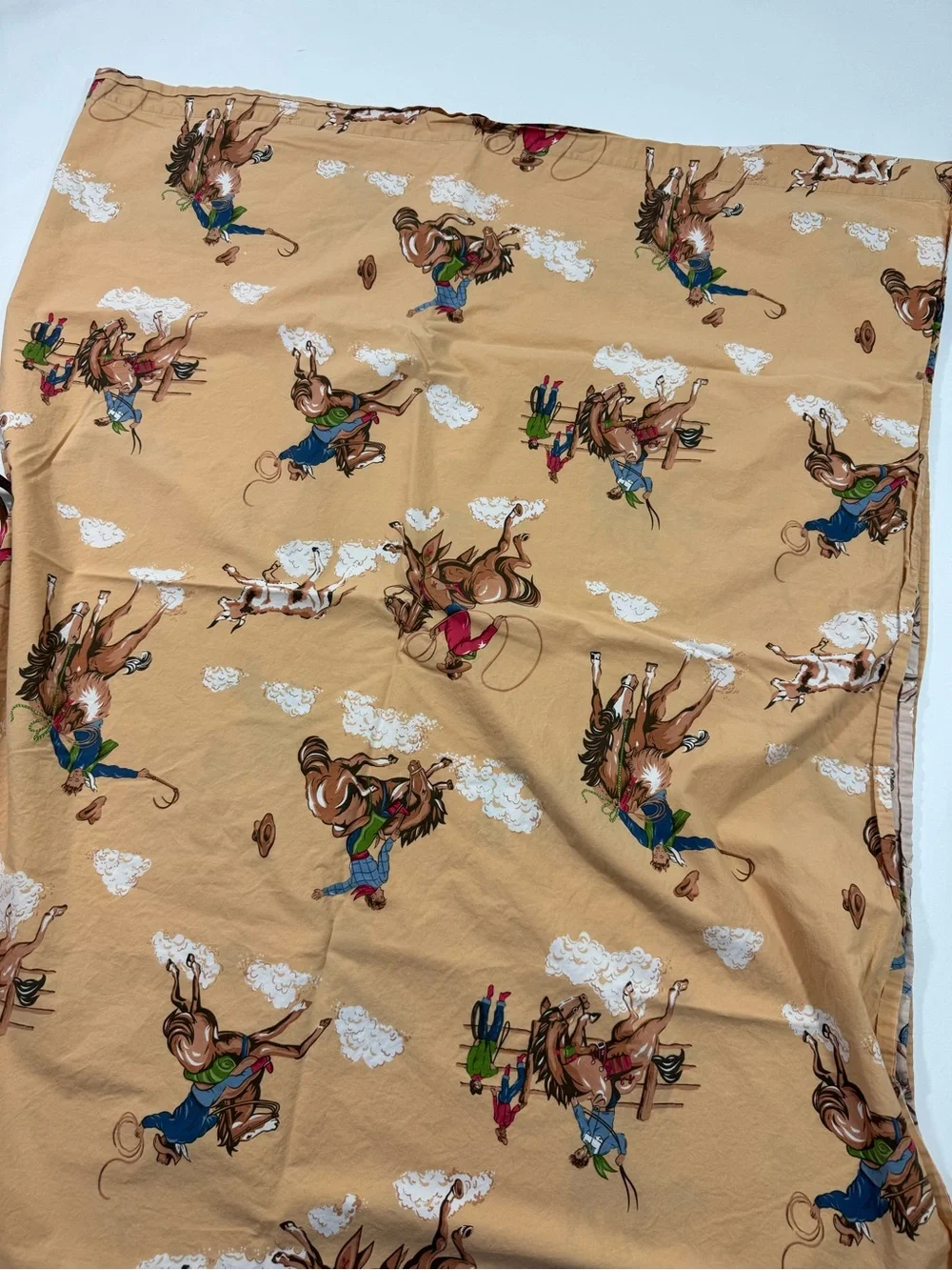 The company Store Kids Flat Sheet Western Cowboy Print